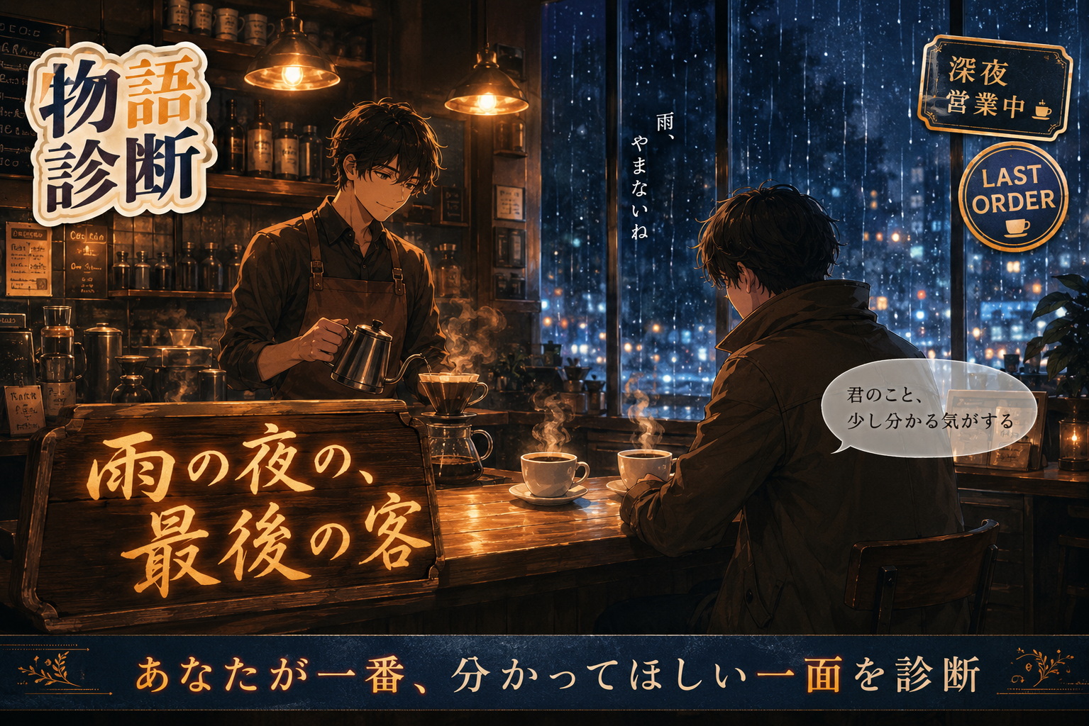 雨の夜の、最後の客